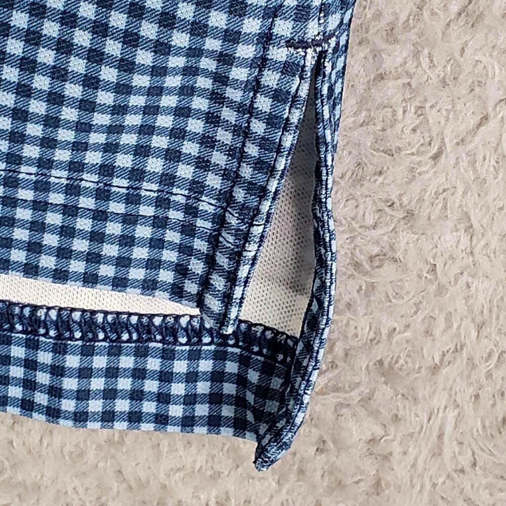 Peter Millar Shirt Summer Comfort Golf Polo Men's XL Blue Gingham SS - Picture 4 of 8